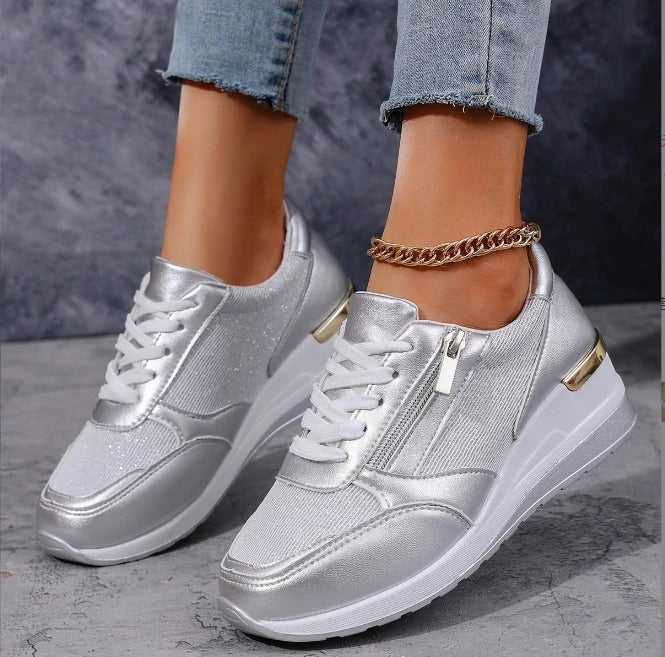 MW | Metallic-Sneakers mit Reißverschluss