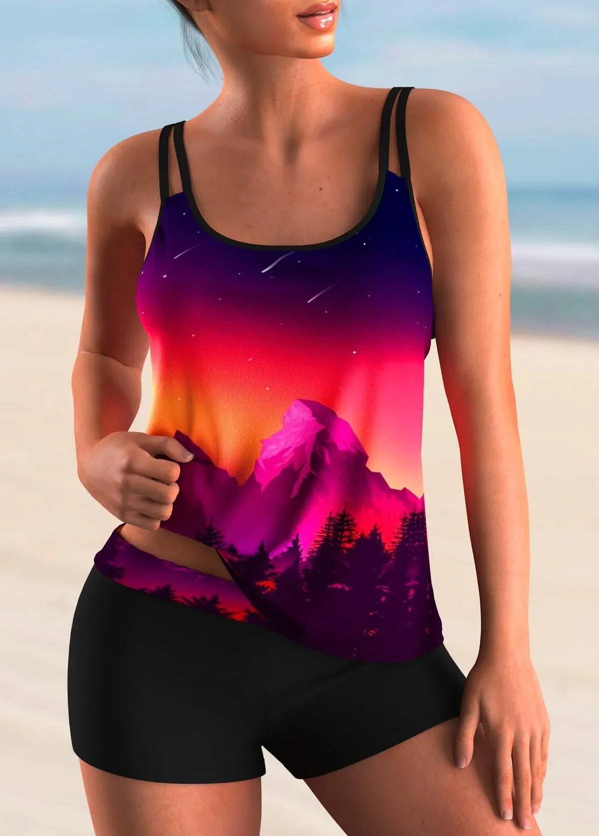 MW | Geblümter Ombre-Tankini