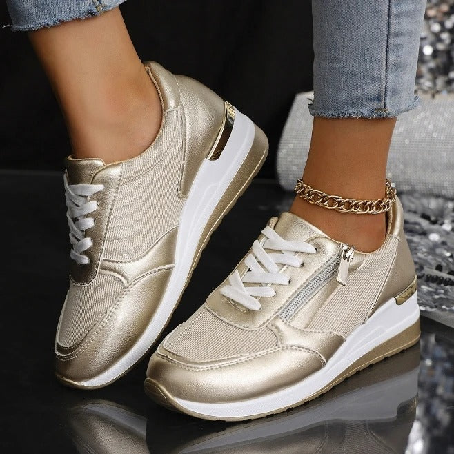 MW | Metallic-Sneakers mit Reißverschluss