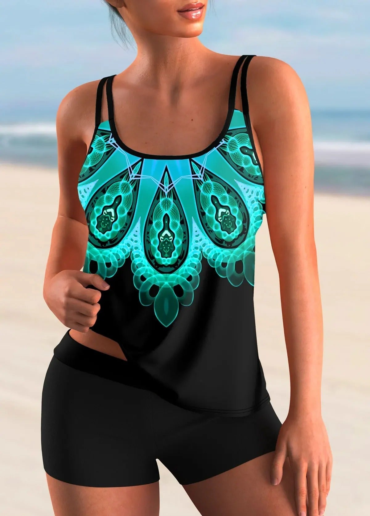 MW | Geblümter Ombre-Tankini