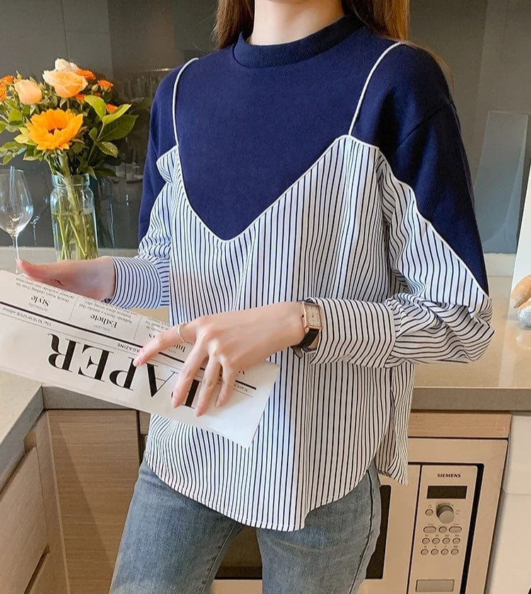 MW | Sweatshirts mit modischem gestreiftem Druck