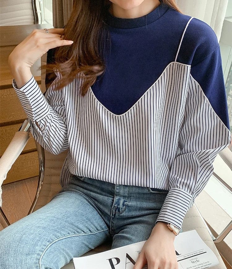 MW | Sweatshirts mit modischem gestreiftem Druck