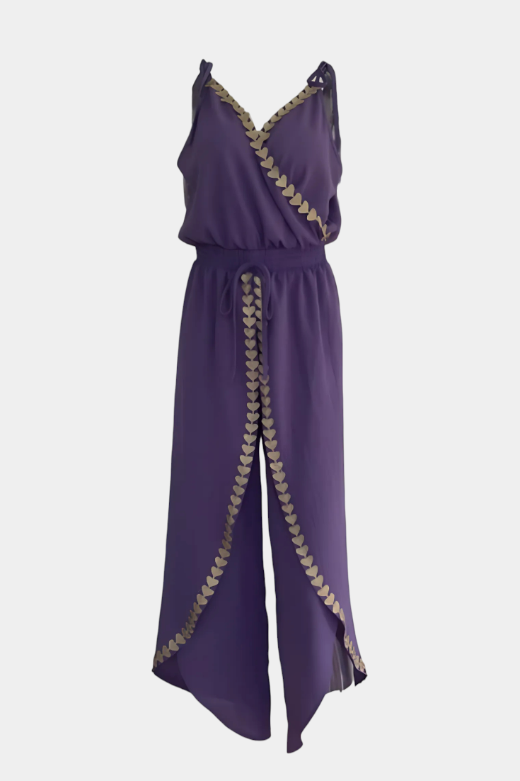 MW | Vergoldete Eleganz Drapierter Jumpsuit