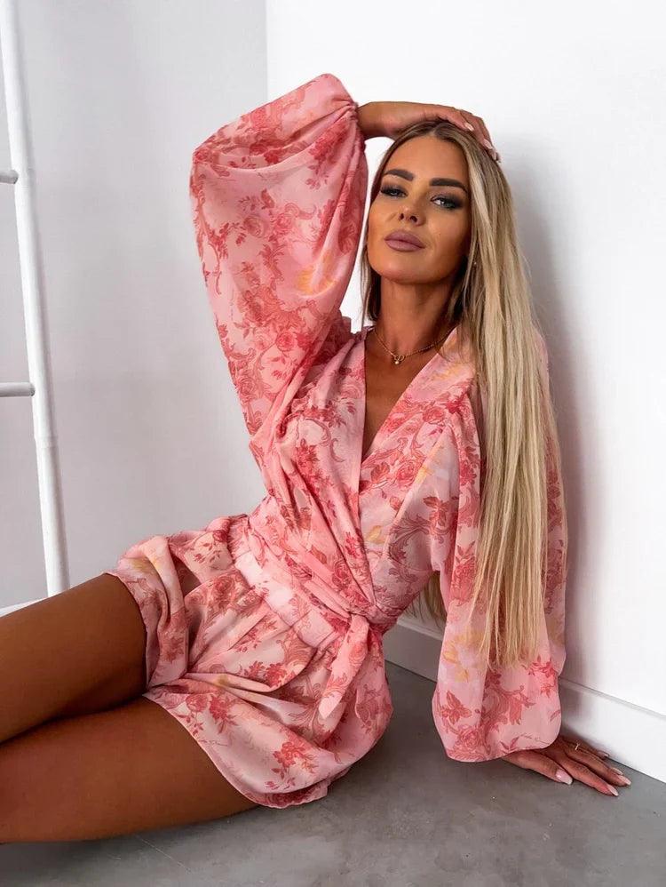 MW | Damen bedruckter Jumpsuit im böhmischen Stil