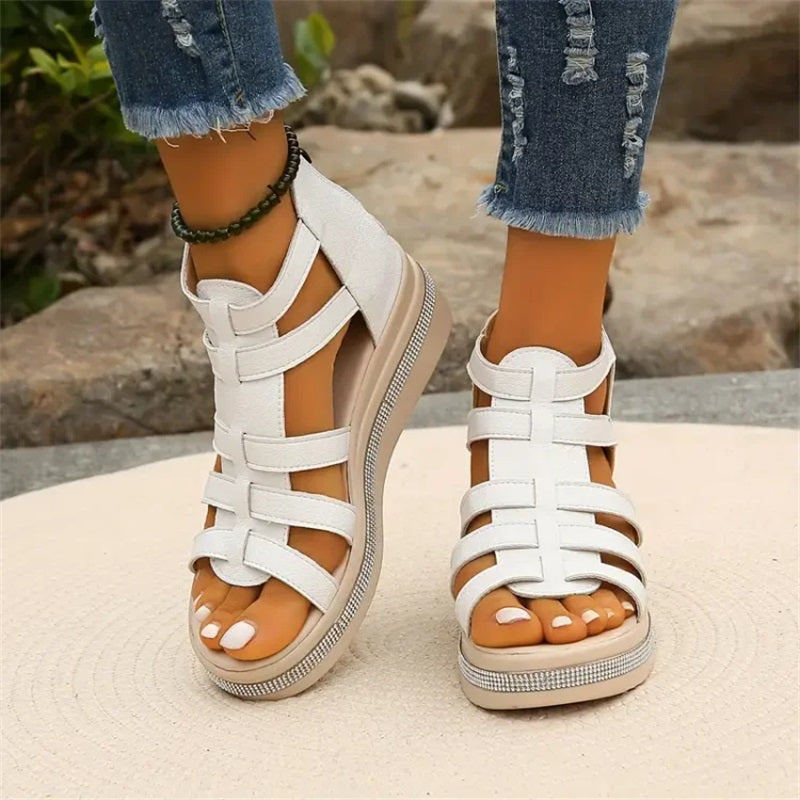 1+1 FREE: MW | Mit Strass besetzte Keilsandalen