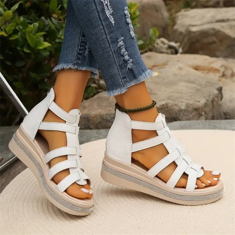 1+1 FREE: MW | Mit Strass besetzte Keilsandalen