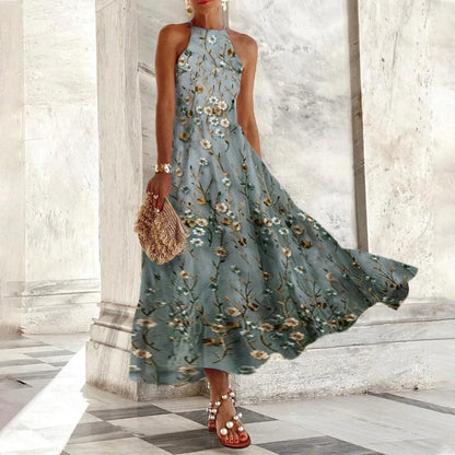 MW | Langes ärmelloses Neckholder-Kleid