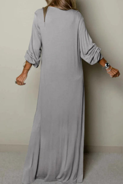 MW | Damen Lässiges Maxikleid mit V-Ausschnitt