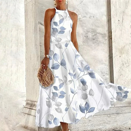 MW | Langes ärmelloses Neckholder-Kleid