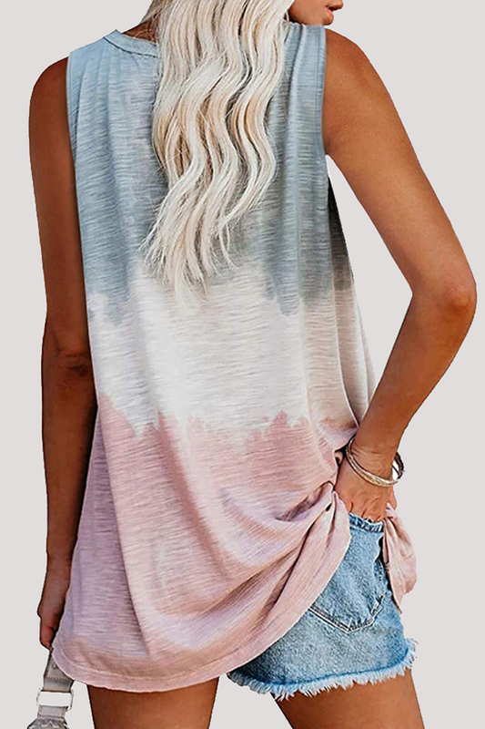 MW | Lässige Patchwork Krawatte Farbstoff Tasche V Hals T-Shirts