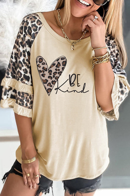 MW | Casual Print Leopard Patchwork O Neck T-Shirts (5 Farben)