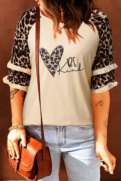 MW | Casual Print Leopard Patchwork O Neck T-Shirts (5 Farben)