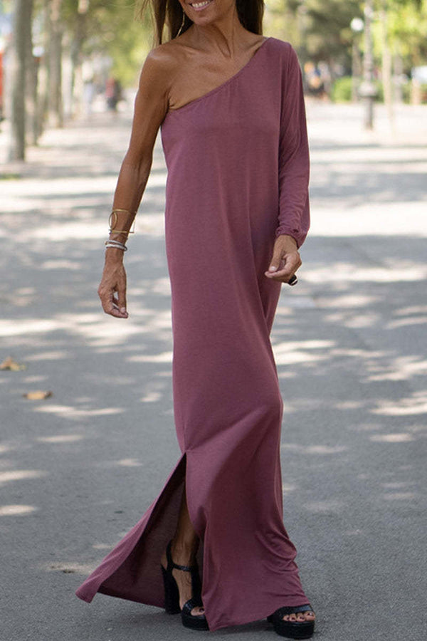 MW | Side To Side One Shoulder Statement Maxikleid
