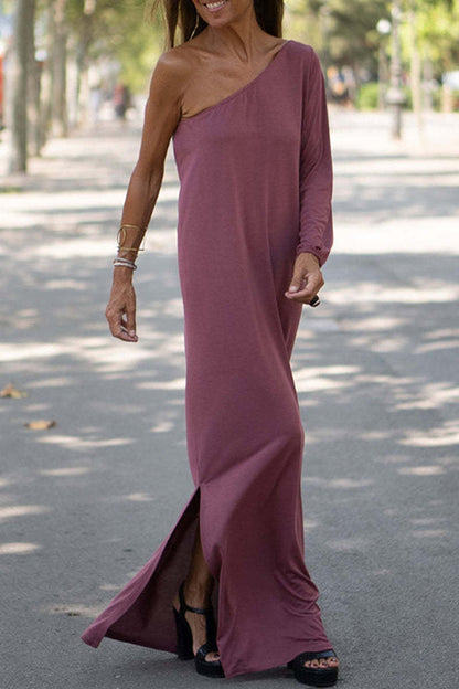 MW | Side To Side One Shoulder Statement Maxikleid