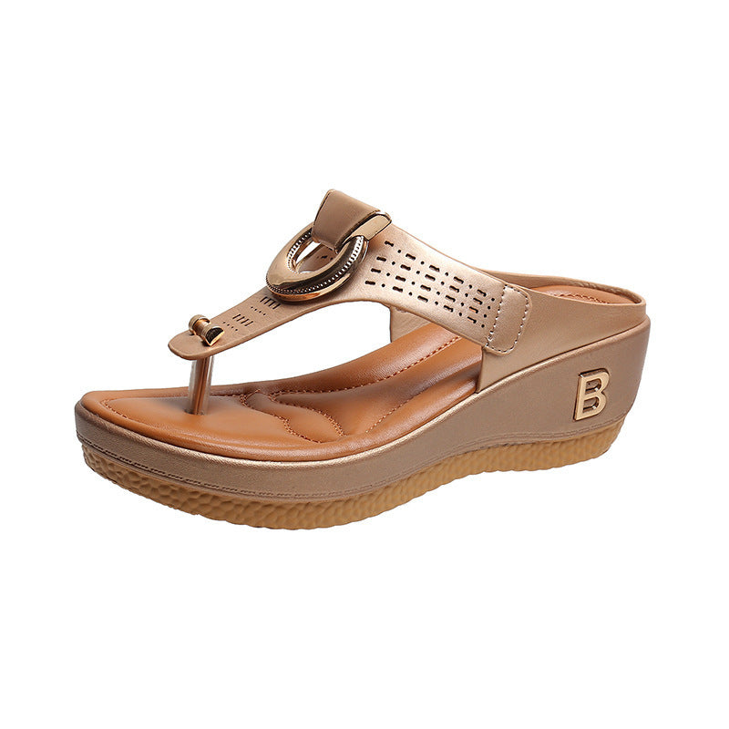 MW | - Plateausandalen aus Leder