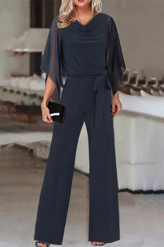 MW | Casual Solide Bandage Asymmetrische Kragen Gerade Jumpsuits (4 Farben)