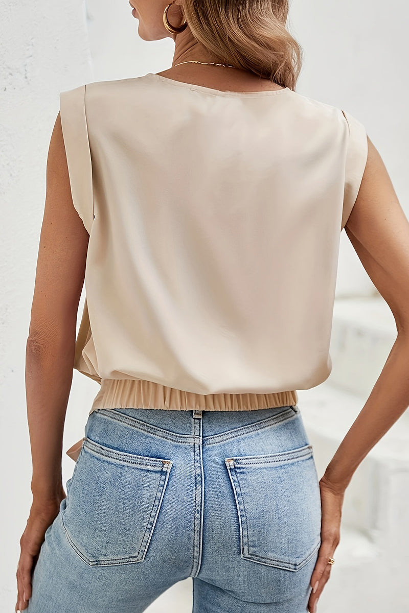 MW | Lässige solide Bandage O Neck T-Shirts