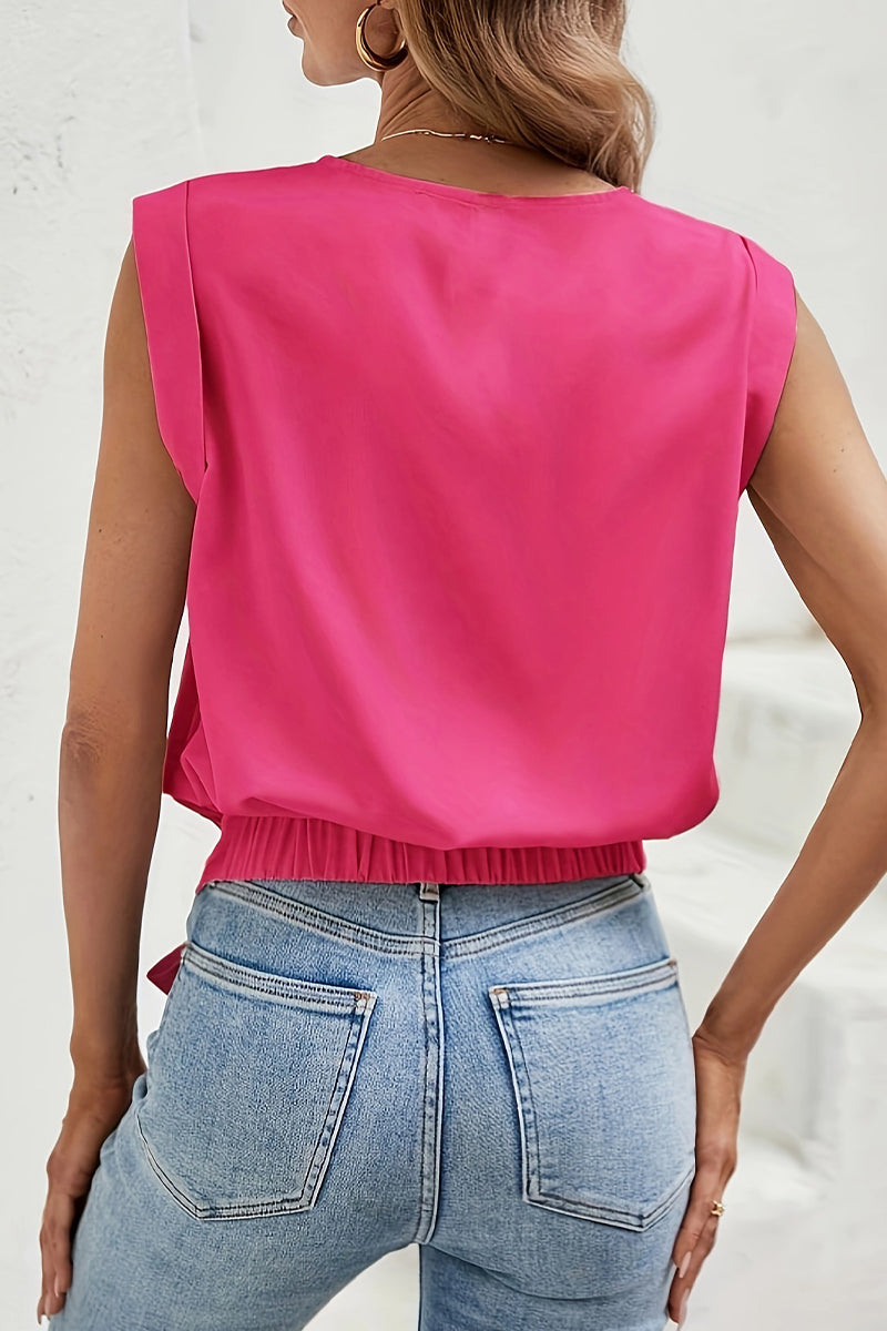 MW | Lässige solide Bandage O Neck T-Shirts
