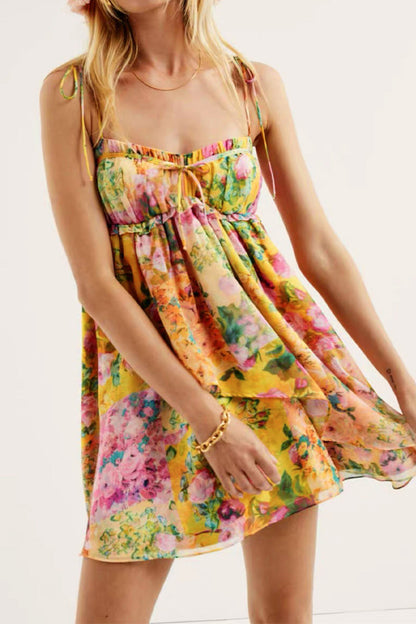 MW | Minikleid mit Blumenmuster im Boho-Stil