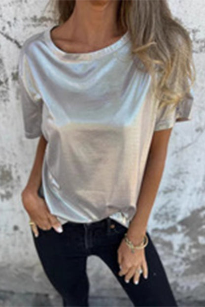MW | Lässige solide Farbe O Hals T-Shirts (5 Farben)