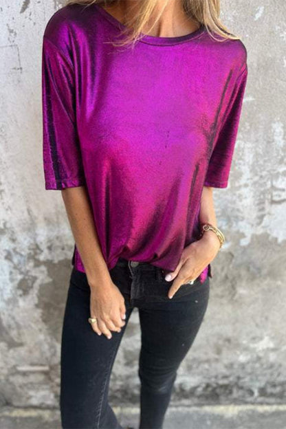 MW | Lässige solide Farbe O Hals T-Shirts (5 Farben)