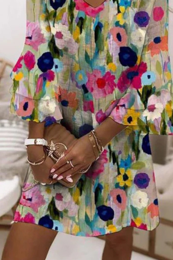 MW | Romantisches Minikleid mit Blumenprint