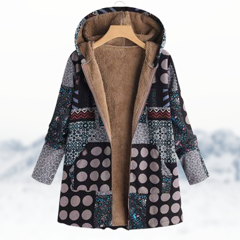 MW | Schicker, kuscheliger Wintermantel mit Print