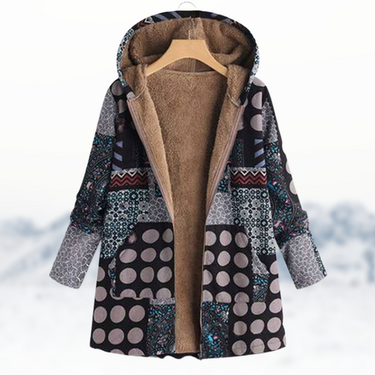 MW | Schicker, kuscheliger Wintermantel mit Print
