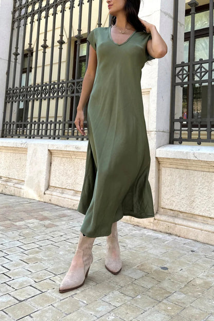 MW | Evase Midikleid aus Satin