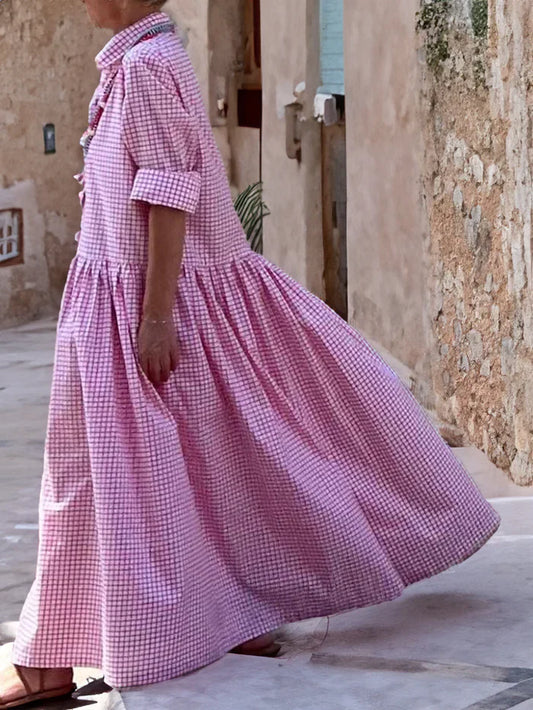 MW | Patchworkkleid mit langen Ärmeln für Frauen