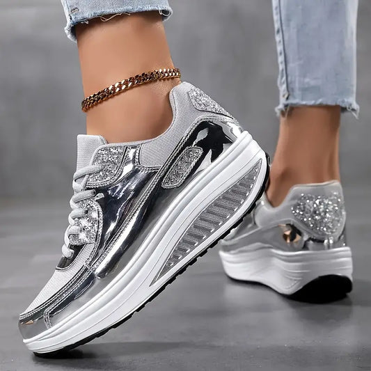 MW | Damen-Turnschuhe in Metallic-Optik