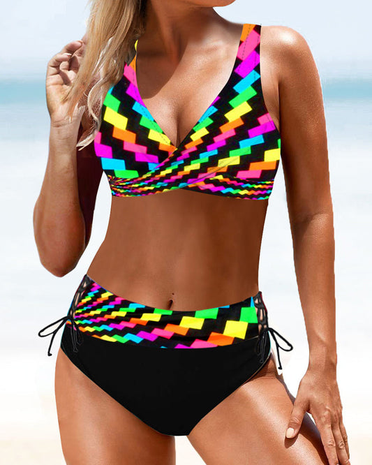 MW | Bunter Bikini-Badeanzug