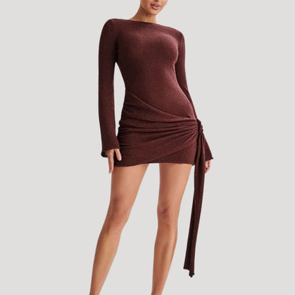 MW | Asymmetrisches Bodycon-Minikleid für Frauen mit Rüschen