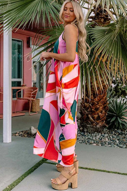 MW | Boho Print Slip Ärmelloses Maxikleid