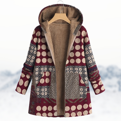 MW | Schicker, kuscheliger Wintermantel mit Print