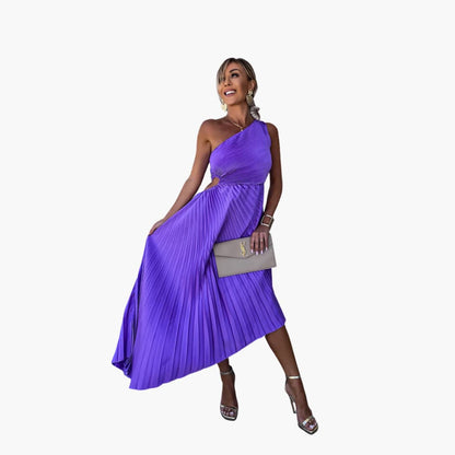 MW | Damen Midikleid mit einer Schulter und asymmetrischem Saum