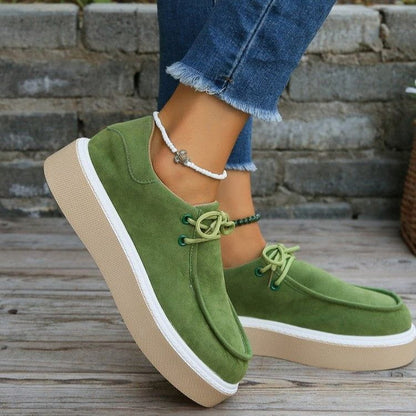 MW | Womens Lace-Up Flats mit dicker Sohle Sneakers