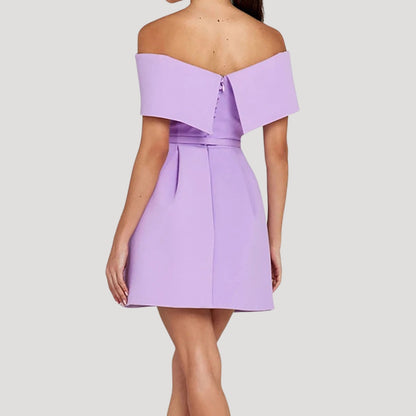 MW | Damen Gürtel Off-Shoulder Party Minikleid