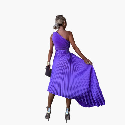 MW | Damen Midikleid mit einer Schulter und asymmetrischem Saum