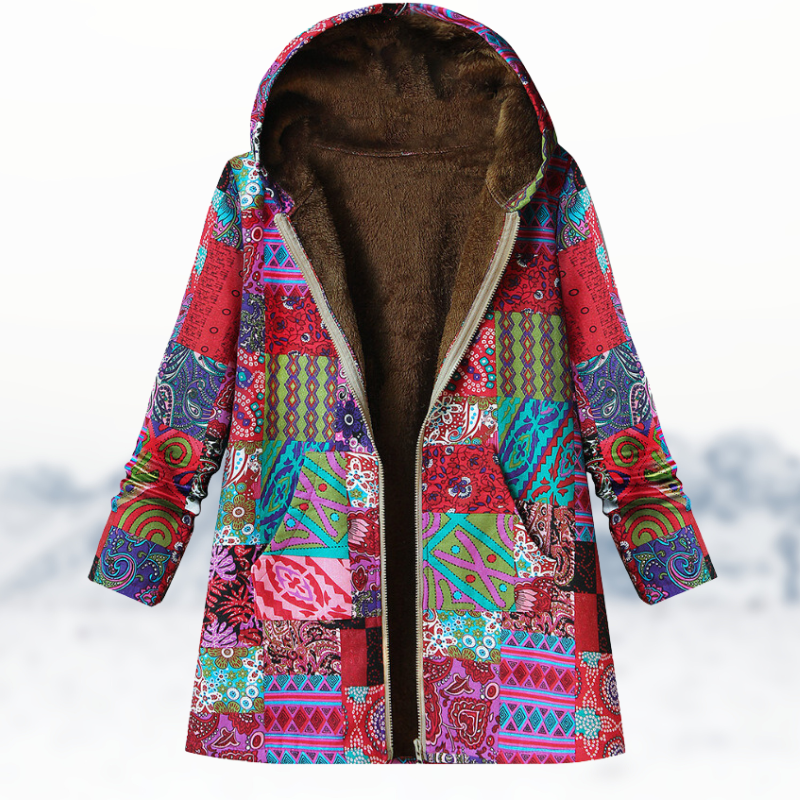 MW | Schicker, kuscheliger Wintermantel mit Print
