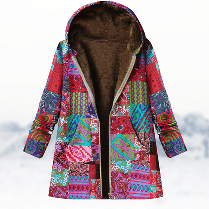 MW | Schicker, kuscheliger Wintermantel mit Print