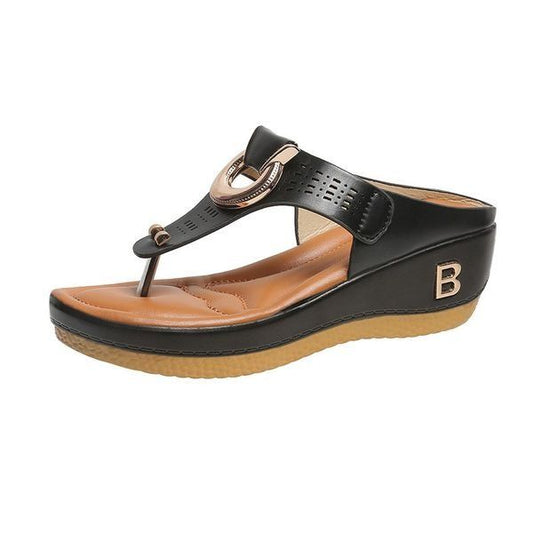 MW | - Plateausandalen aus Leder