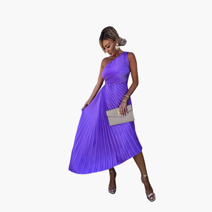 MW | Damen Midikleid mit einer Schulter und asymmetrischem Saum