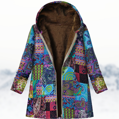 MW | Schicker, kuscheliger Wintermantel mit Print