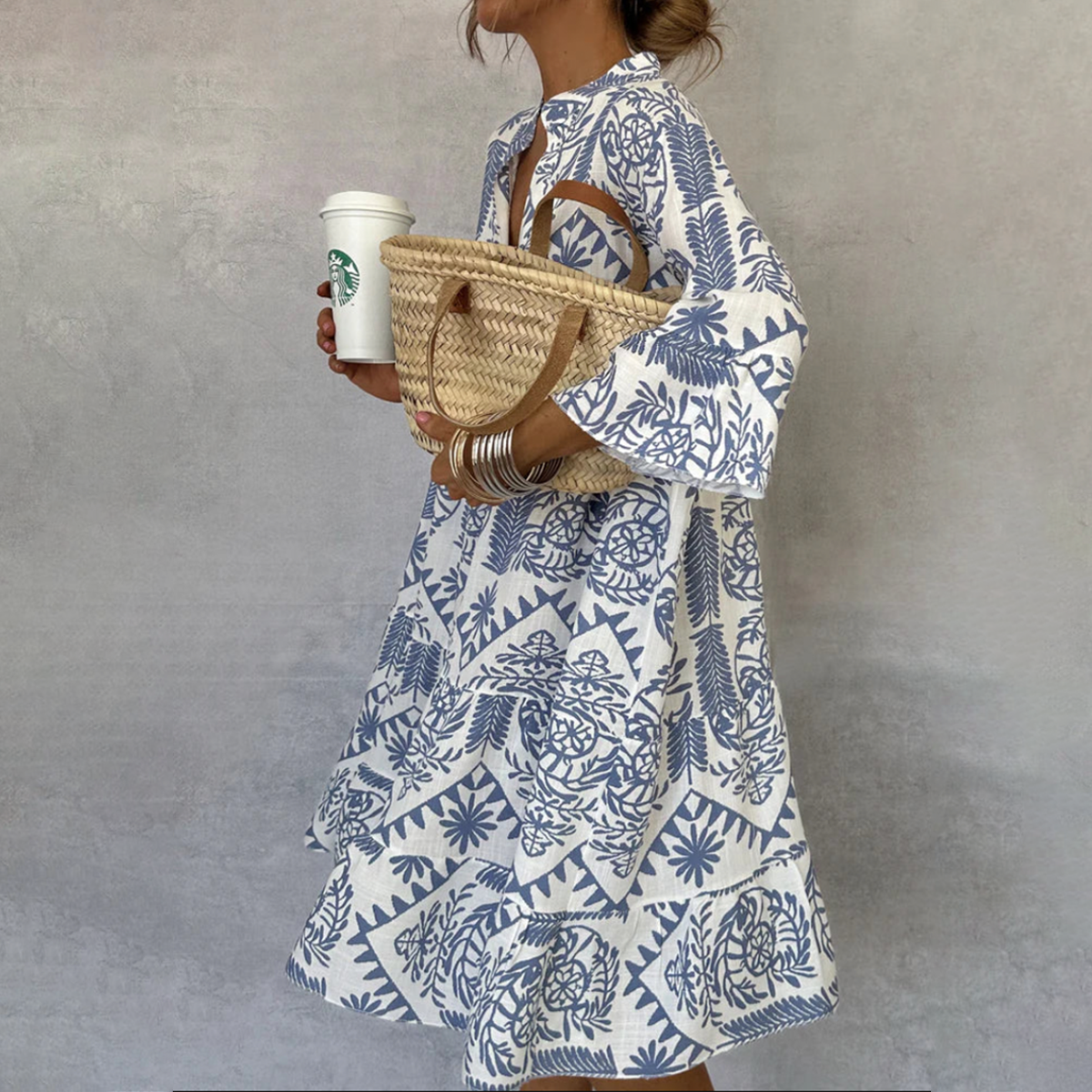 MW | Evie™ – Trendy V-Ausschnitt Mini-Kleid