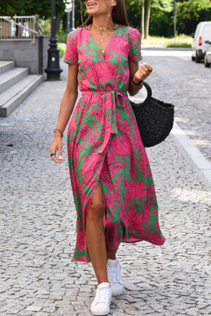 MW | Mittellanger Jumpsuit mit V-Ausschnitt und Schlitz