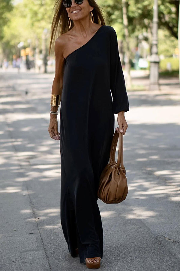MW | Side To Side One Shoulder Statement Maxikleid