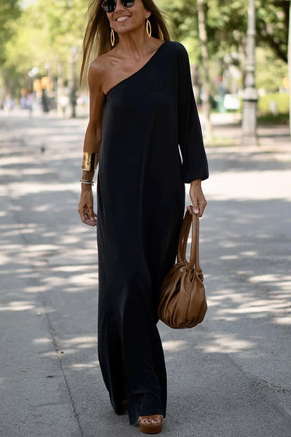 MW | Side To Side One Shoulder Statement Maxikleid