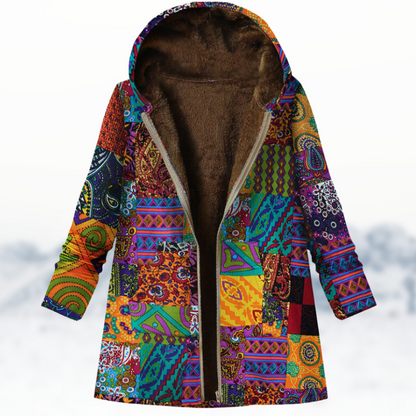 MW | Schicker, kuscheliger Wintermantel mit Print
