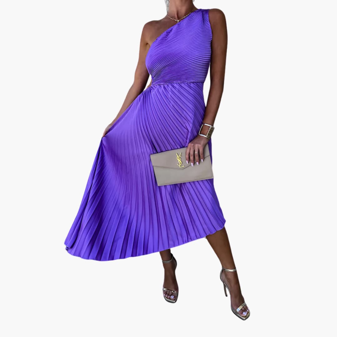 MW | Damen Midikleid mit einer Schulter und asymmetrischem Saum